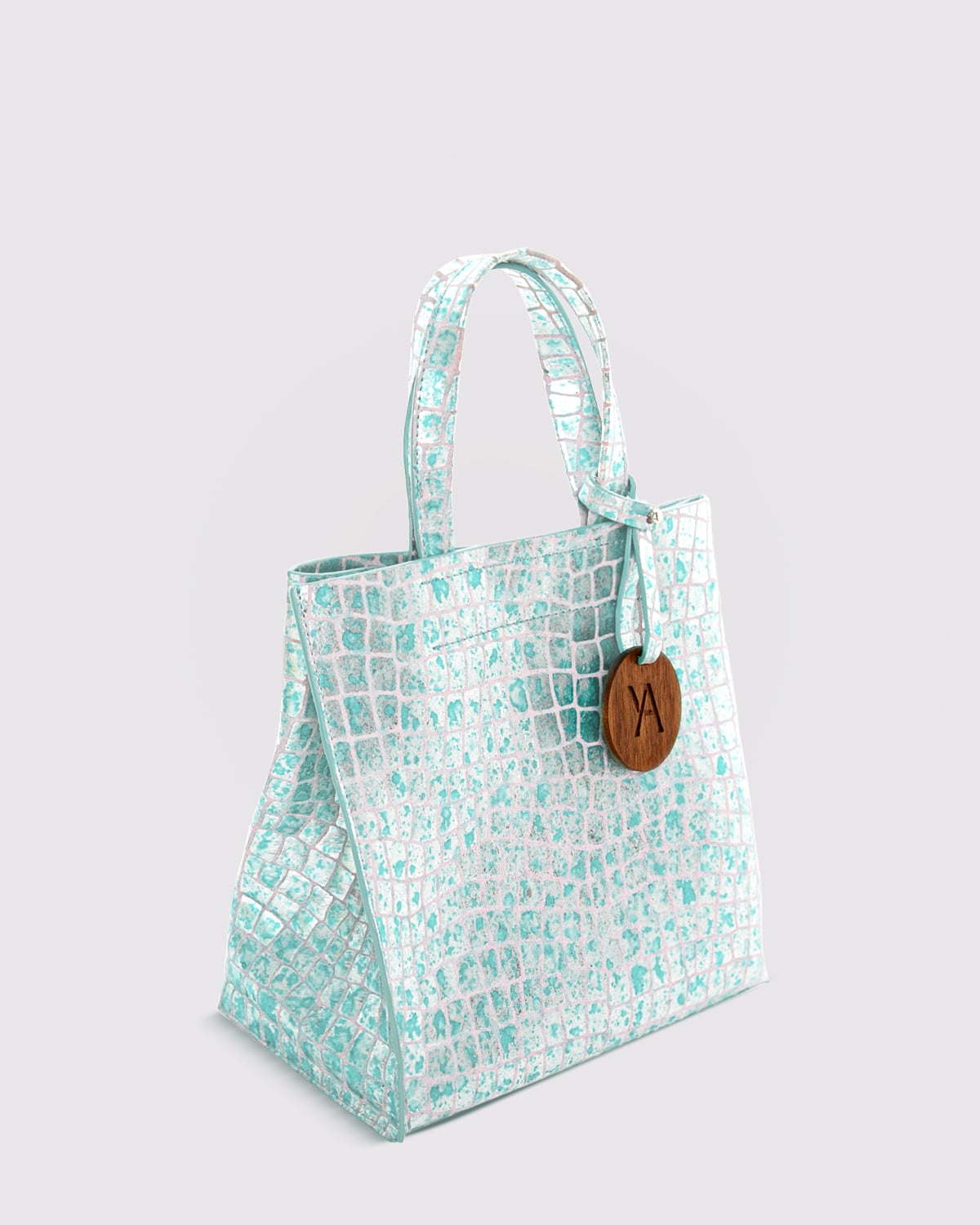 MINI BAGGY • TURQUOISE CROCO