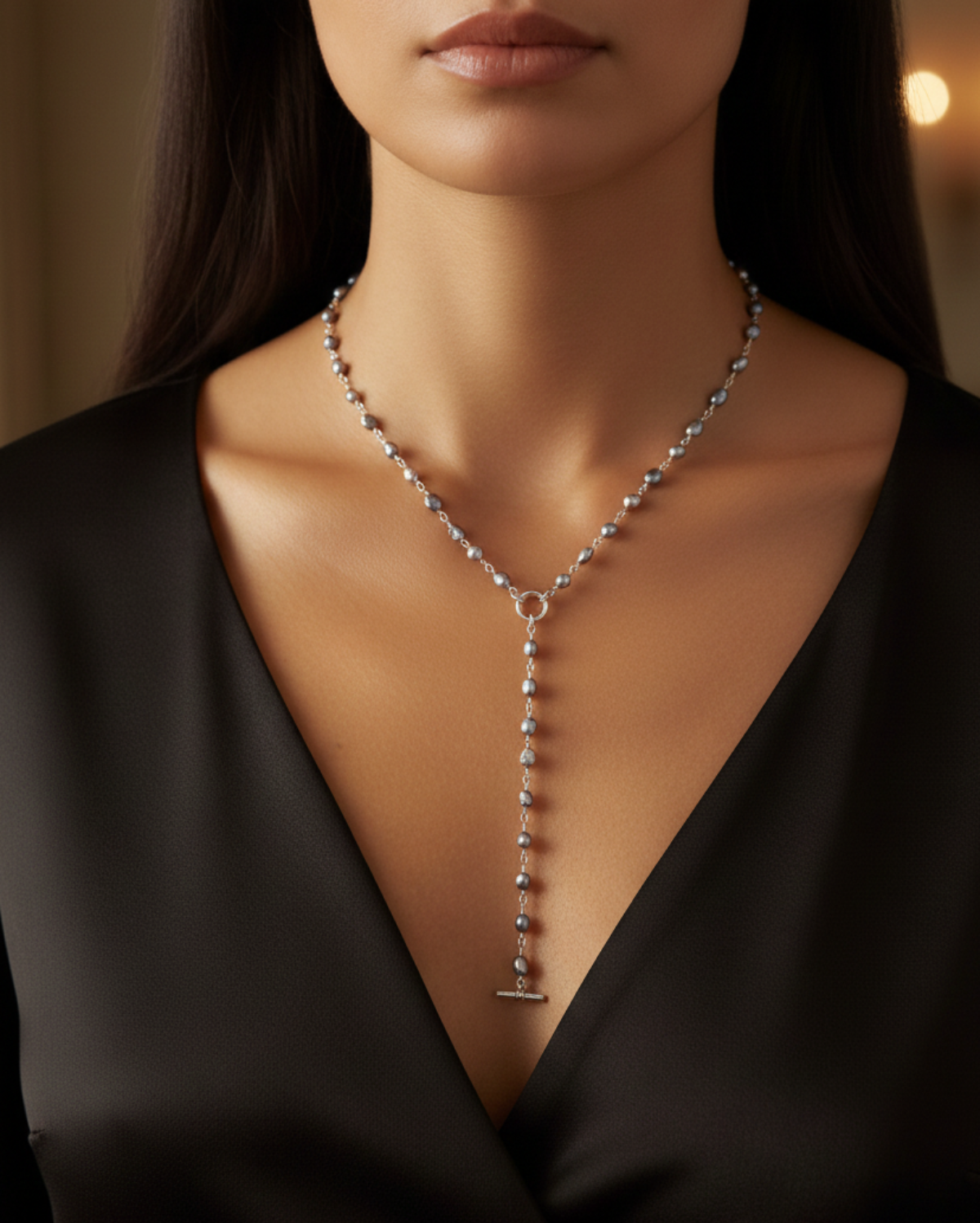 GRAY PEARLS NECKLACE