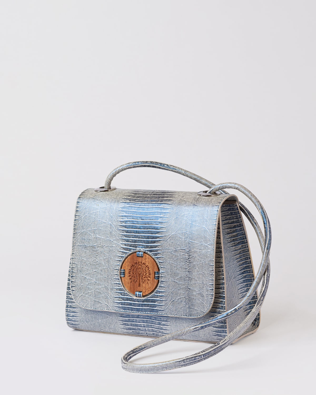 YUNA CROSSBODY MAHOGANY • BLUE GRAY